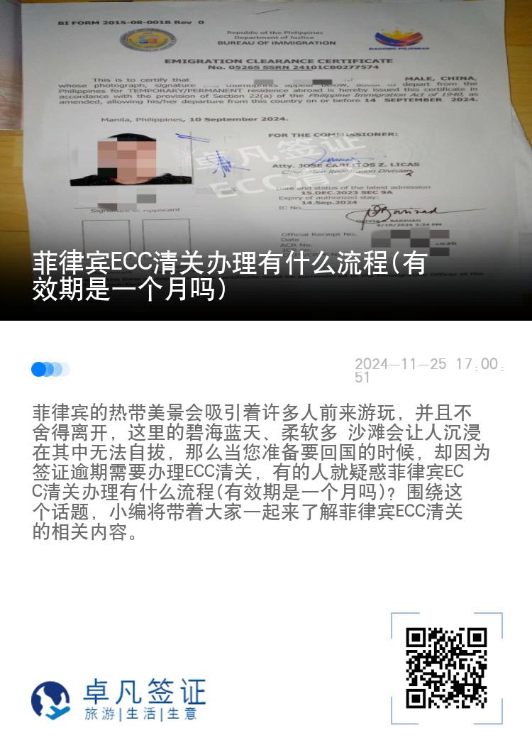 菲律宾ECC清关办理有什么流程(有效期是一个月吗)